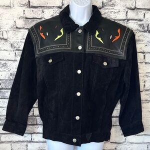 George Marciano for Guess Leather Embellished Jacket Size Medium